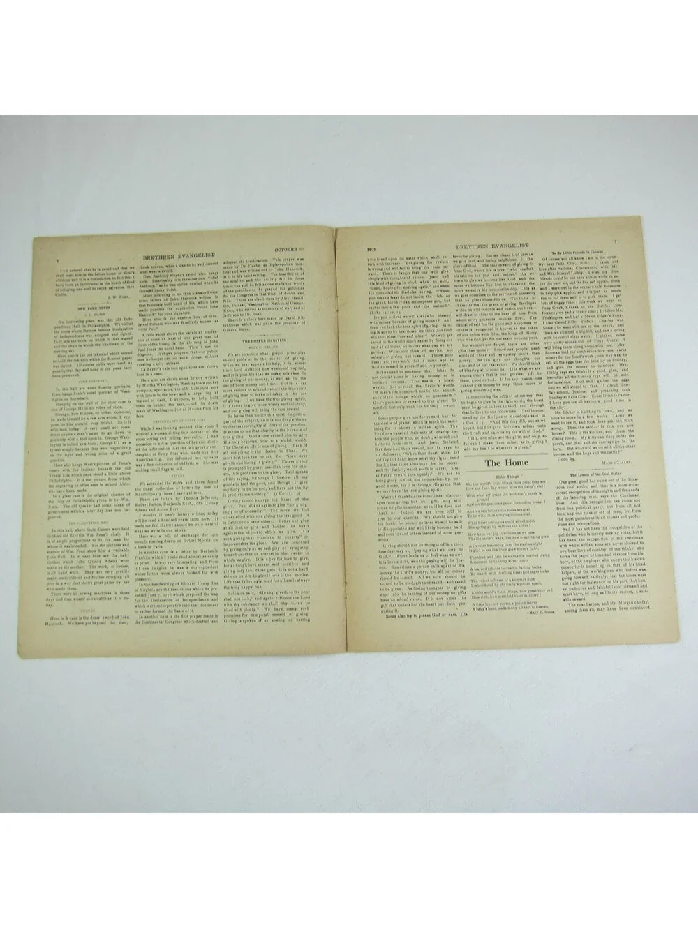 Brethren Evangelist Christian Newspaper Ashland Ohio Antique October 29th 1902